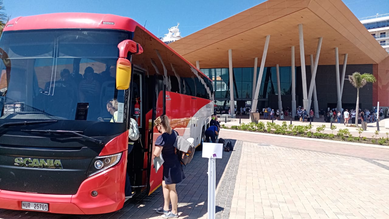 Our shuttle bus at the port